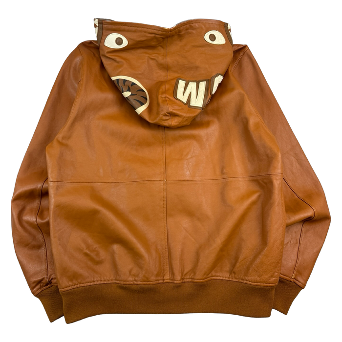 BAPE Sheep Skin Leather Shark Full Zip Jacket (USED) | Vitnage Clothing Store Canada
