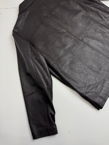 Vintage Balenciaga BB Paris Leather Jacket Brown