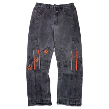 Marithé François Girbaud Panel Moto Cargo Denim Jeans (USED)
