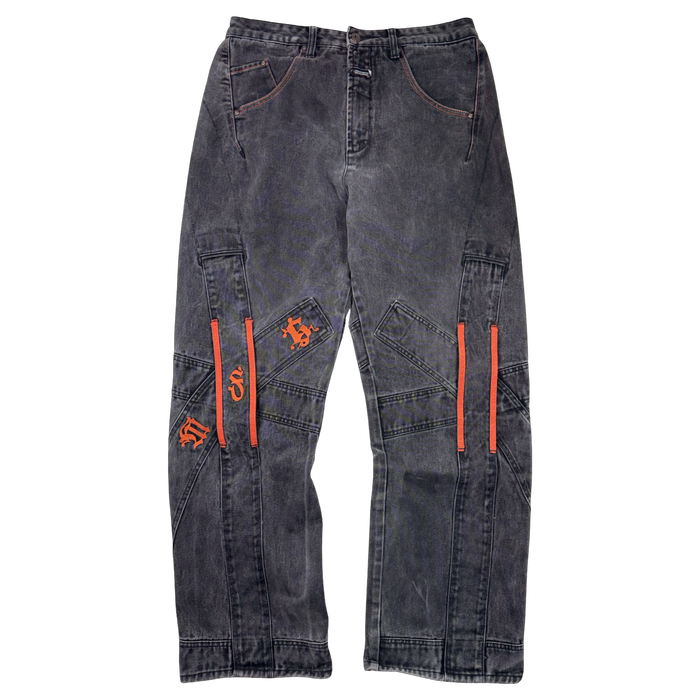 Marithé François Girbaud Panel Moto Cargo Denim Jeans (USED) | Vitnage Clothing Store Canada