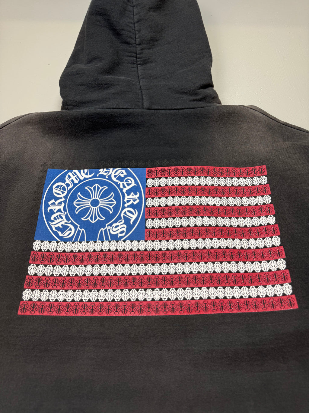 Faded Chrome Hearts USA Flag Hoodie