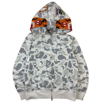Bape Space Camo Tiger Full Zip Up Hoodie White