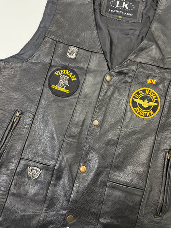 Vintage U.S Naval Aviation Leather Vest Black