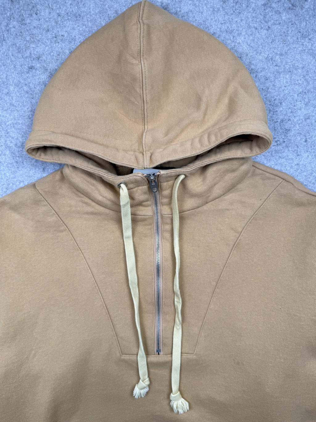 Gucci Sleeve Logo Half Zip Hoodie Beige