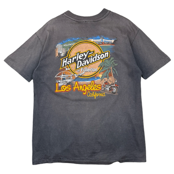 Vintage Harley Davidson Just Try And Burn This One Tee Faded Black