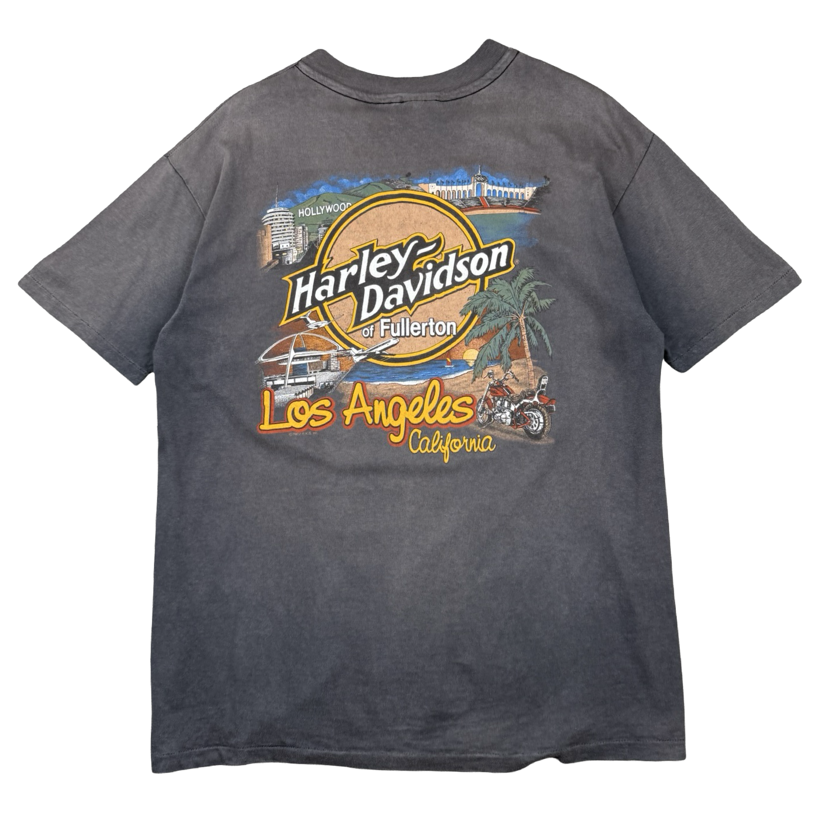 Vintage Harley Davidson Just Try And Burn This One Tee Faded Black
