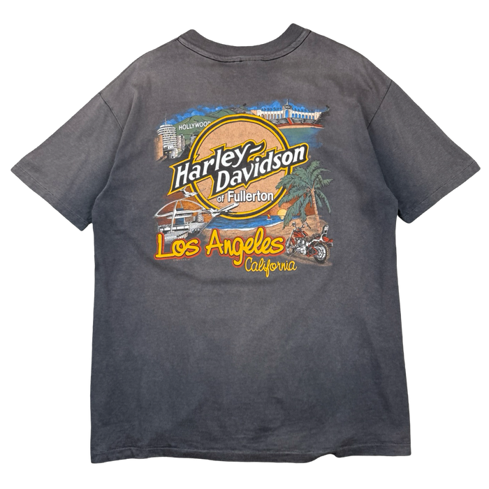 Vintage Harley Davidson Just Try And Burn This One Tee Faded Black | Vitnage Clothing Store Canada