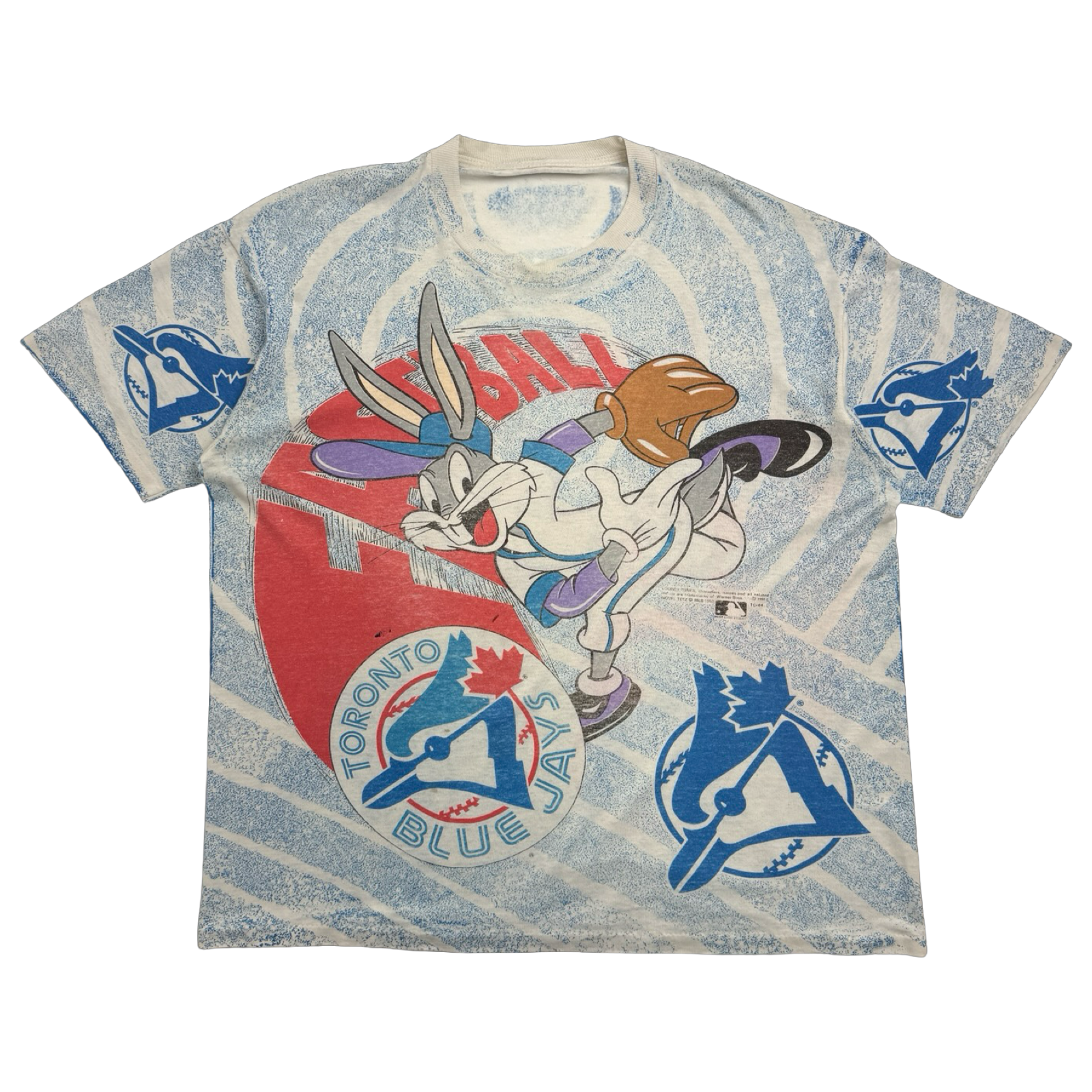 Vintage 1993 Toronto Blue Jays Looney Tunes AOP Tee