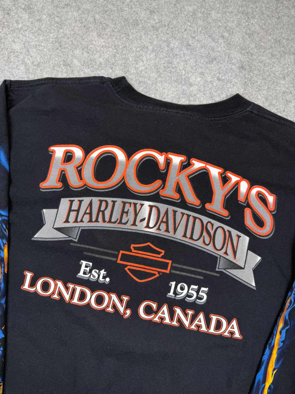 Vintage Harley Davidson Ripped Eagle L/S Tee Black