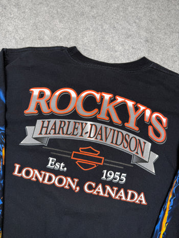 Vintage Harley Davidson Ripped Eagle L/S Tee Black
