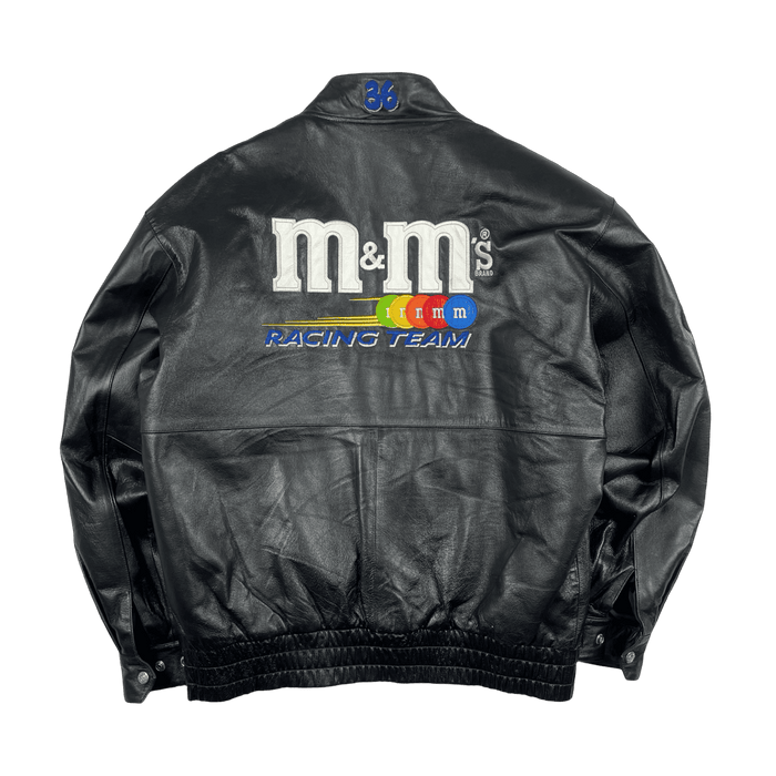 Vintage JH M&M's Nascar Leather Jacket Black | Vitnage Clothing Store Canada