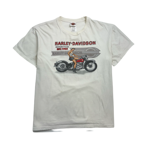 Vintage '12 Fox Owen Sound Harley Davidson Tee White | Vintage Clothing Store Canada