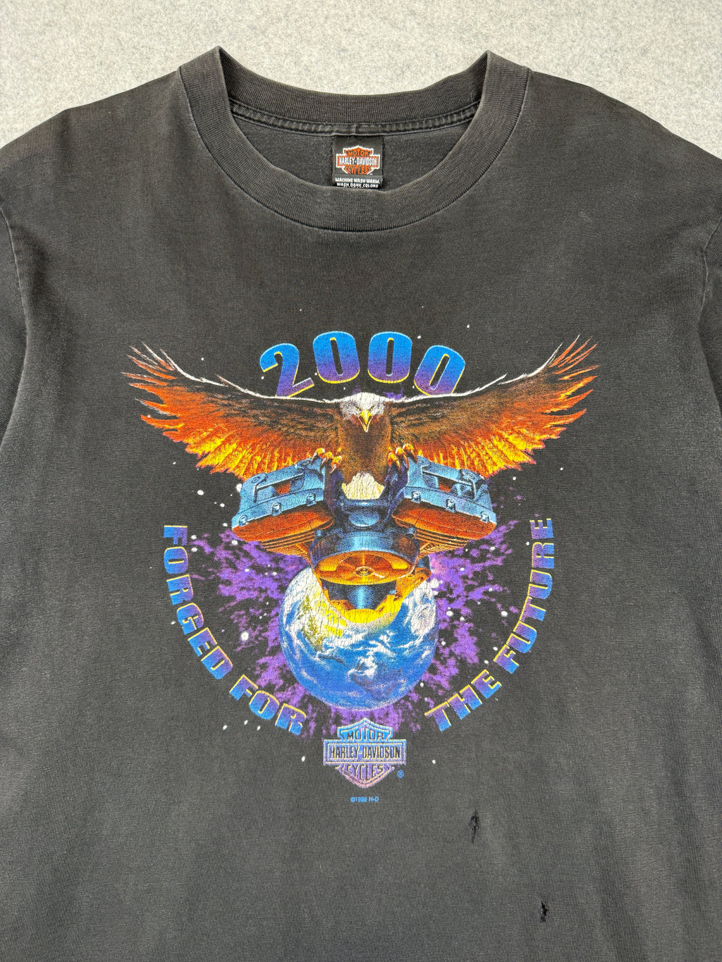Vintage Harley Davidson Forged For The Future Tee Black