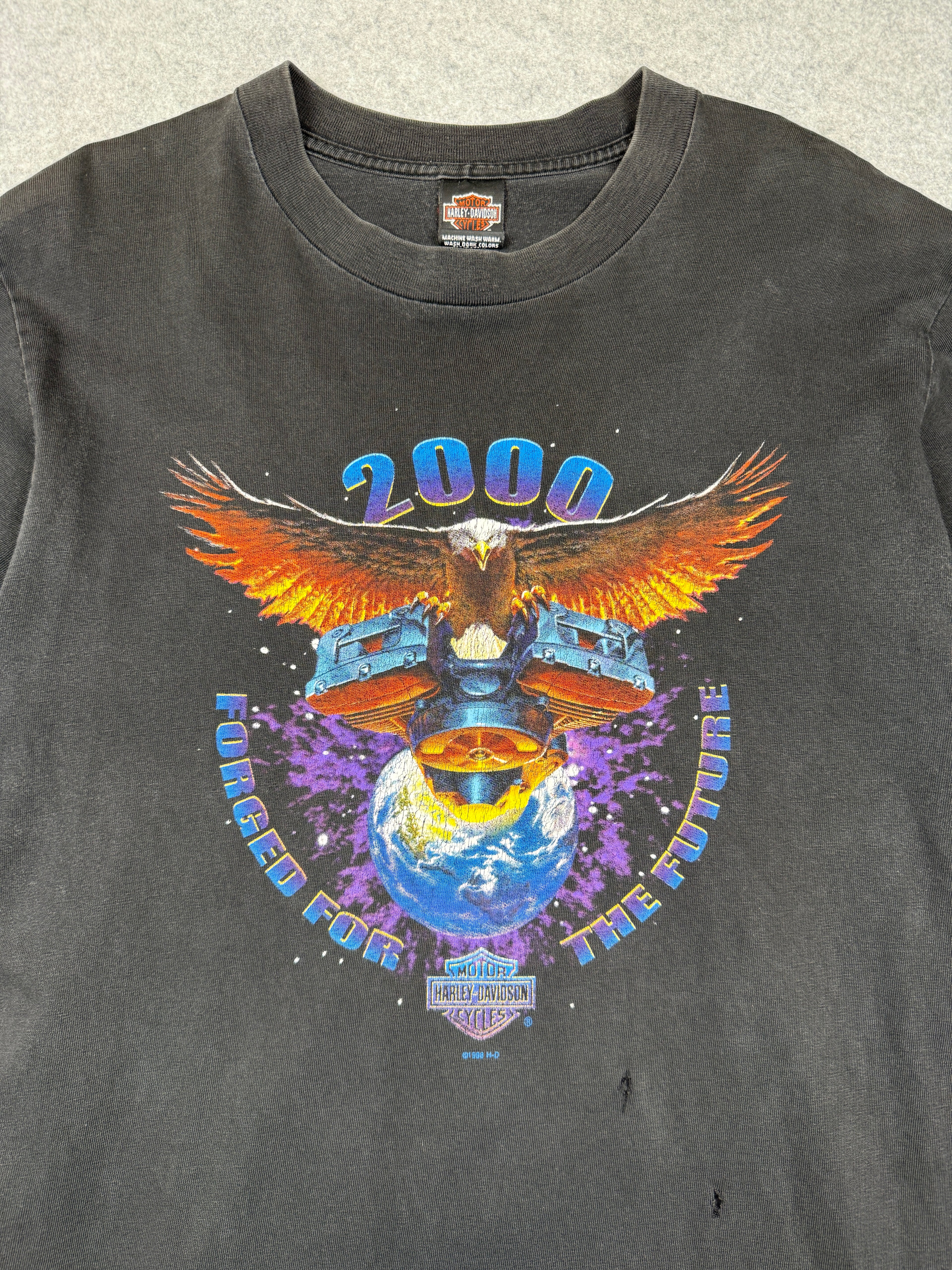 Vintage Harley Davidson Forged For The Future Tee Black