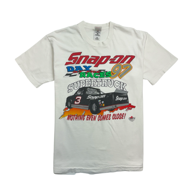 (M) Vintage 90s Snap-On Tee White