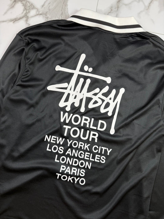 Stussy Football Polo L/S Jersey Black (USED) | Vitnage Clothing Store Canada