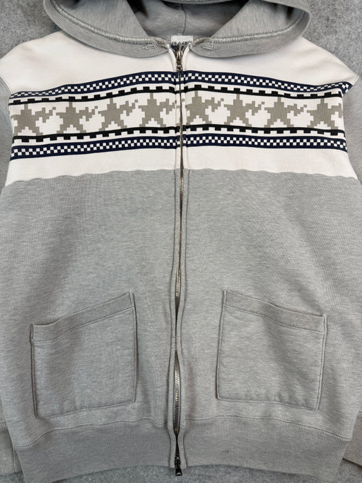 2000s BAPE Pattern Full Zip Hoodie Grey (USED) | Vitnage Clothing Store Canada