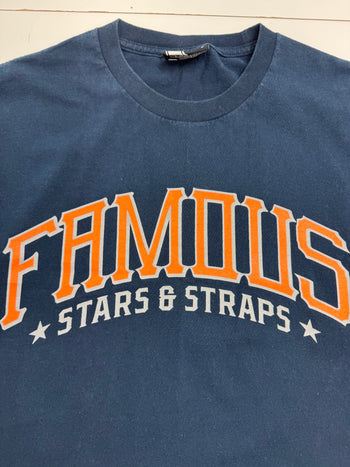 Vintage Y2k Famous Stars & Straps Tee Navy