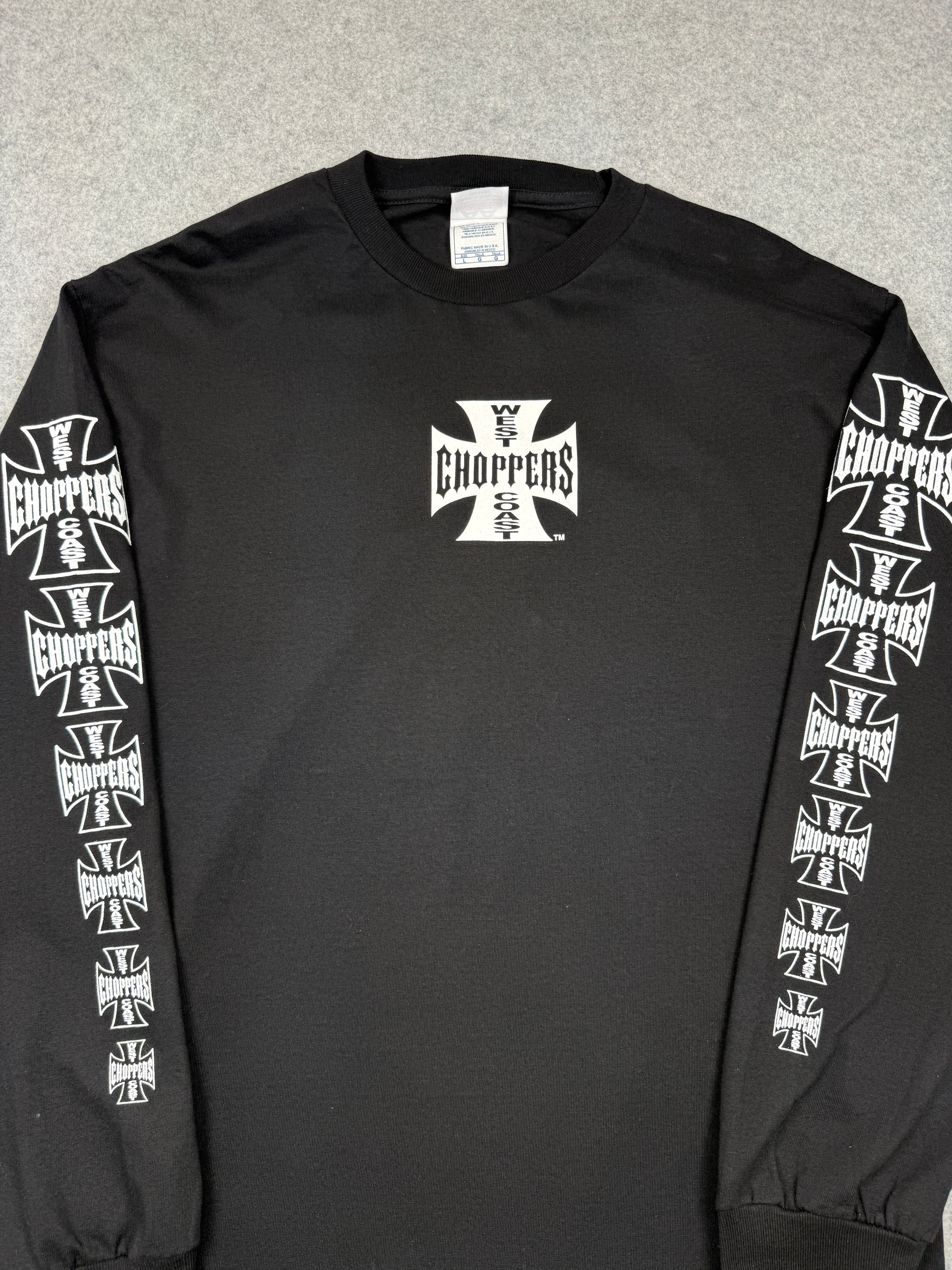Vintage West Coast Choppers Cross Sleeve L/S Tee Black