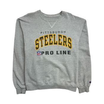 (XL) Vintage 90s Pittsburgh Steelers Sweatshirt Grey