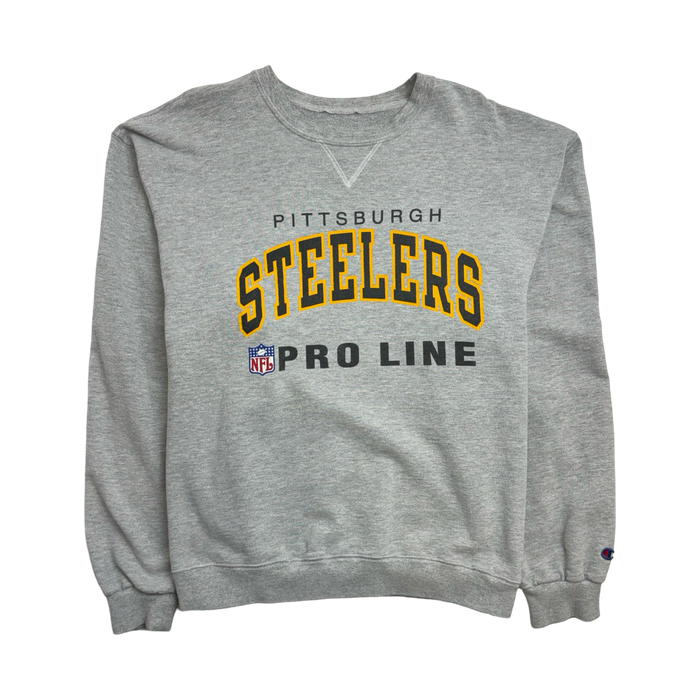 (XL) Vintage 90s Pittsburgh Steelers Sweatshirt Grey | Vitnage Clothing Store Canada