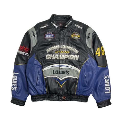 (3XL) Vintage Leather Lowes Racing Jacket | Vintage Clothing Store Canada