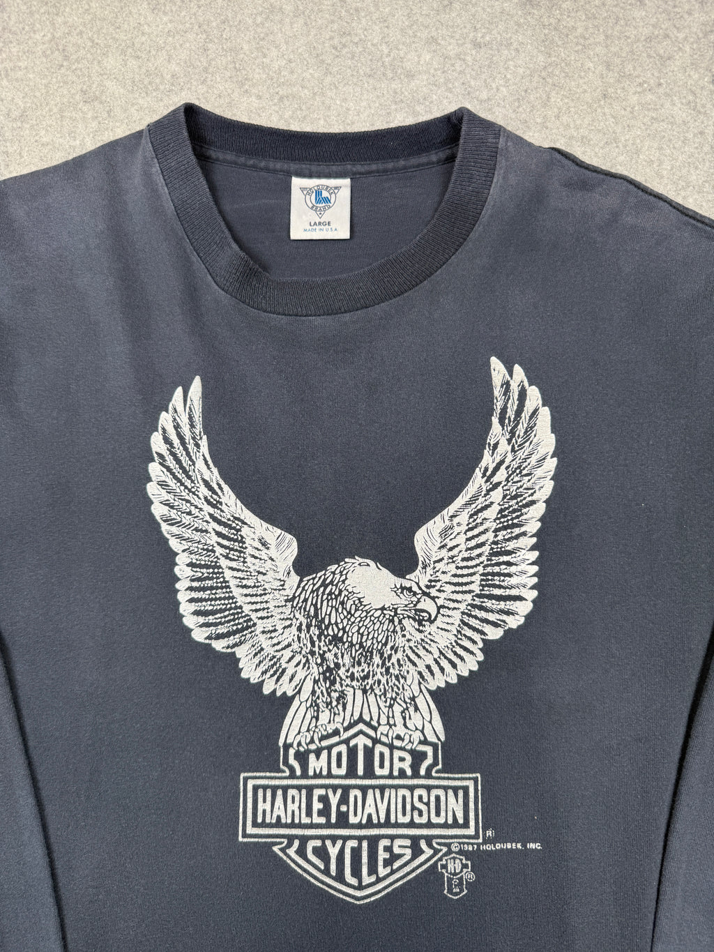 Vintage Harley Davidson Silver Eagle L/S Tee Black