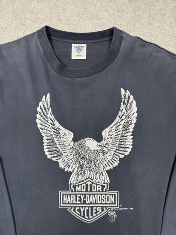 Vintage Harley Davidson Silver Eagle L/S Tee Black