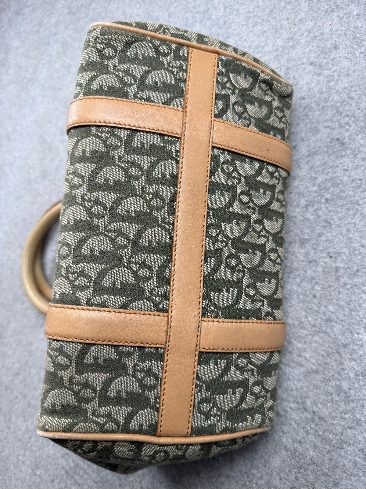 Christian Dior Diorissimo Canvas Boston Bag Green