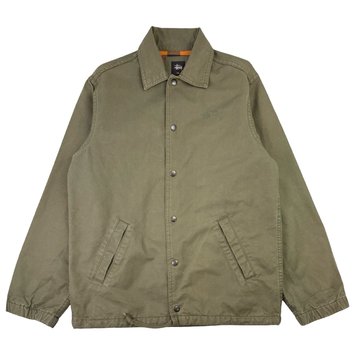 Stussy Canvas Coach Jacket Olive (USED) | Vitnage Clothing Store Canada