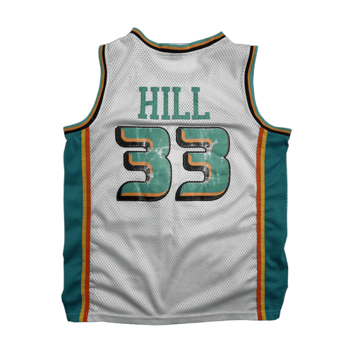 (M) Vintage Nike Grant Hill Pistons Jersey White/Teal | Vintage Clothing Store Canada