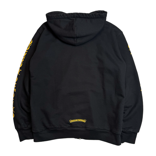 Chrome Hearts Dagger Logo Thermal Zip Up Sweater Black/Yellow | Vintage Clothing Store Canada