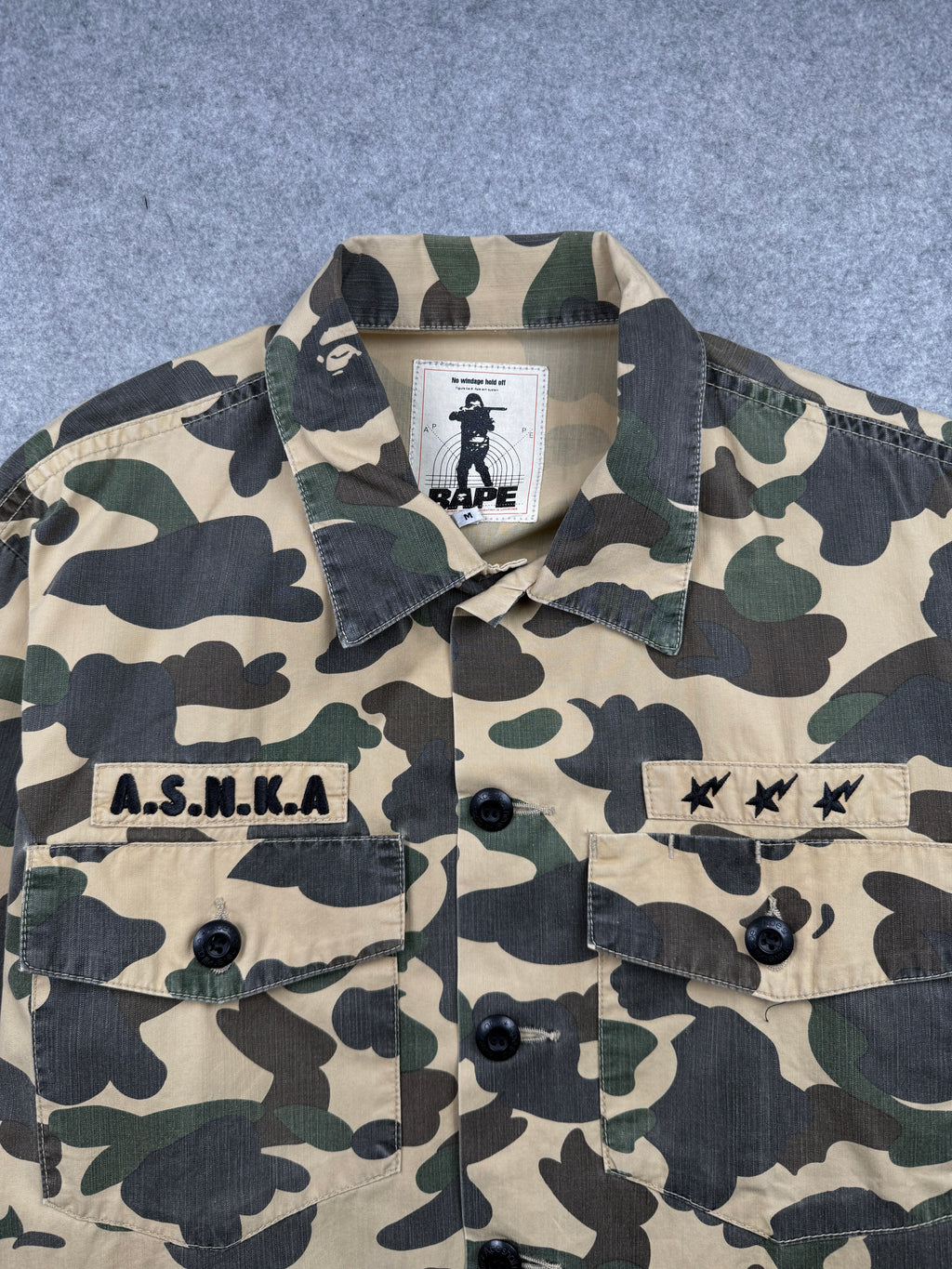 BAPE A.S.N.K.A. 1st Camo Military Button-Up Longsleeve (USED)