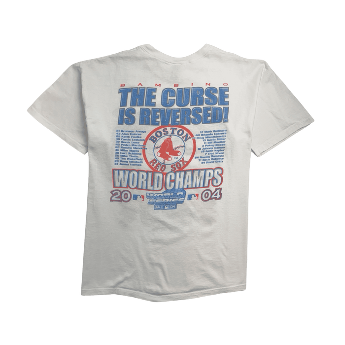 Vintage '04 MLB Boston Red Sox World Champs Tee White | Vitnage Clothing Store Canada