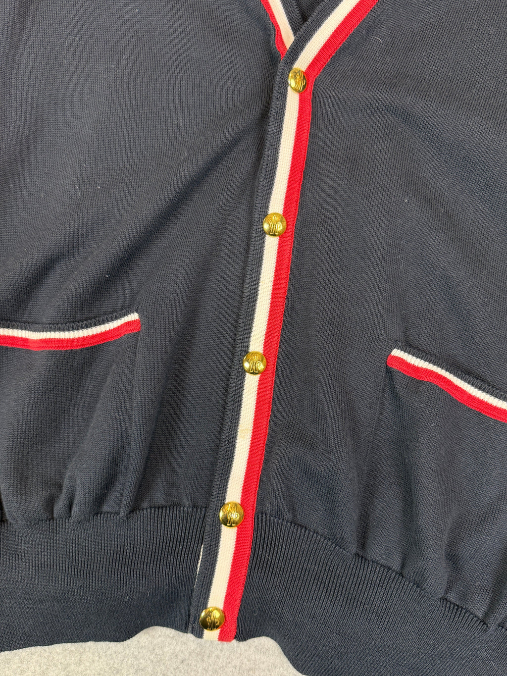 Moncler Gamme Bleu Striped Cardigan Dark Blue (USED)