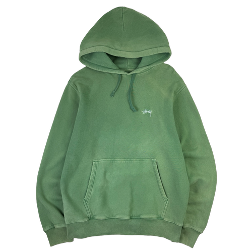 Stussy Basic Logo Hoodie Green (USED) | Vintage Clothing Store Canada