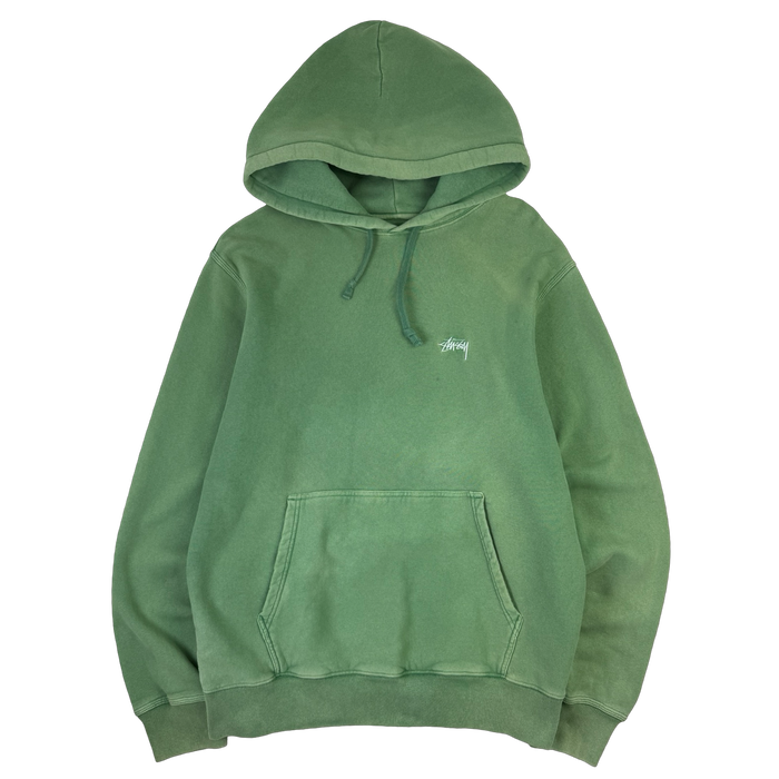 Stussy Basic Logo Hoodie Green (USED) | Vitnage Clothing Store Canada