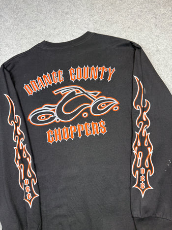 Vintage Orange County Choppers Flame Sleeve L/S Tee Black/Orange