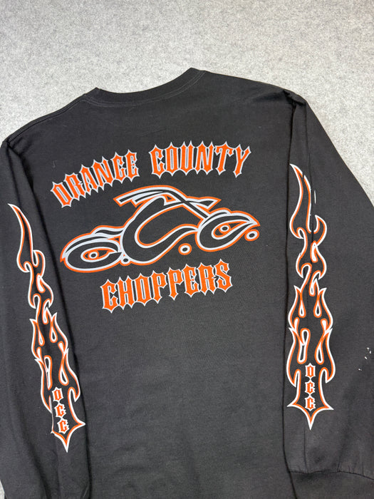 Vintage Orange County Choppers Flame Sleeve L/S Tee Black/Orange | Vitnage Clothing Store Canada