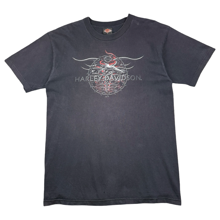 Vintage Harley Davidson Ribcage Flame Tee Black | Vitnage Clothing Store Canada
