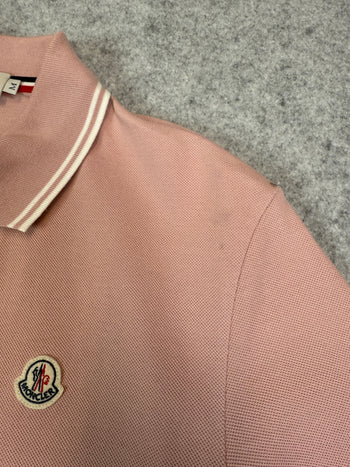 Moncler Striped Button-up Polo Shirt Pink (USED)