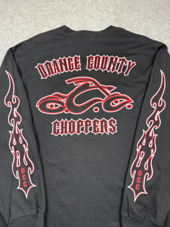 Vintage Orange County Choppers Flame Sleeve L/S Tee Black/Red
