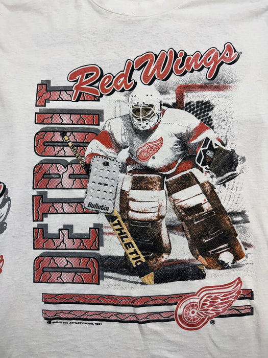 Vintage '91 Detroit Red Wings AOP Tee White | Vitnage Clothing Store Canada