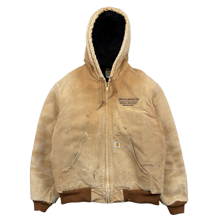 Vintage Carhartt Active Hooded Jacket Khaki | Vitnage Clothing Store Canada