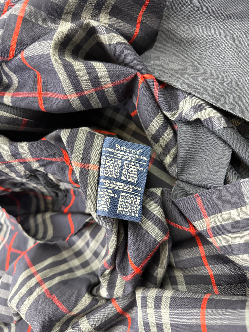 Vintage Men's Burberry Trench Coat Navy