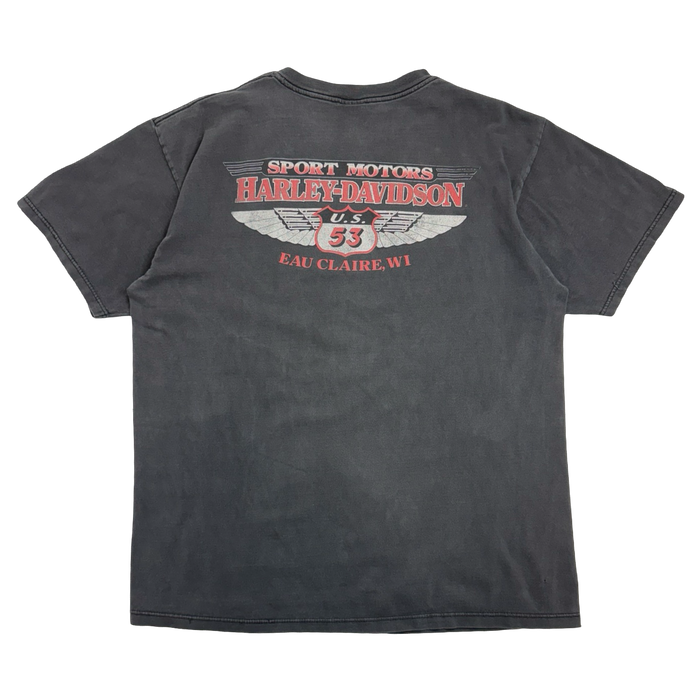 Vintage 2000s Harley Davidson Wisconsin Tee Black | Vitnage Clothing Store Canada