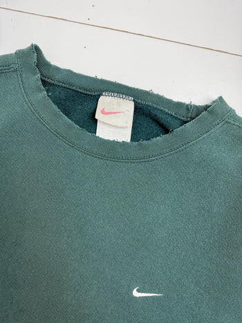 Vintage 90s Nike Mini Side Swoosh Sweatshirt Green