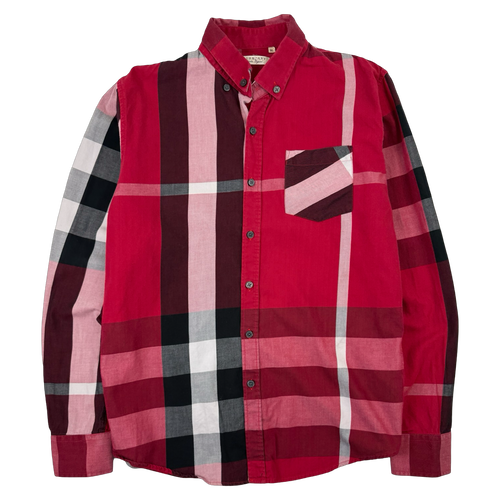 Vintage Burberry Checkered Dress Shirt Red | Vintage Clothing Store Canada