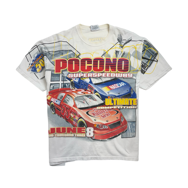 Vintage '03 Pocono Nascar AOP Tee White