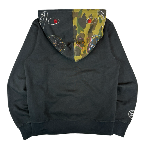 BAPE Spellout Crystal Shark Hoodie Black (USED) | Vintage Clothing Store Canada